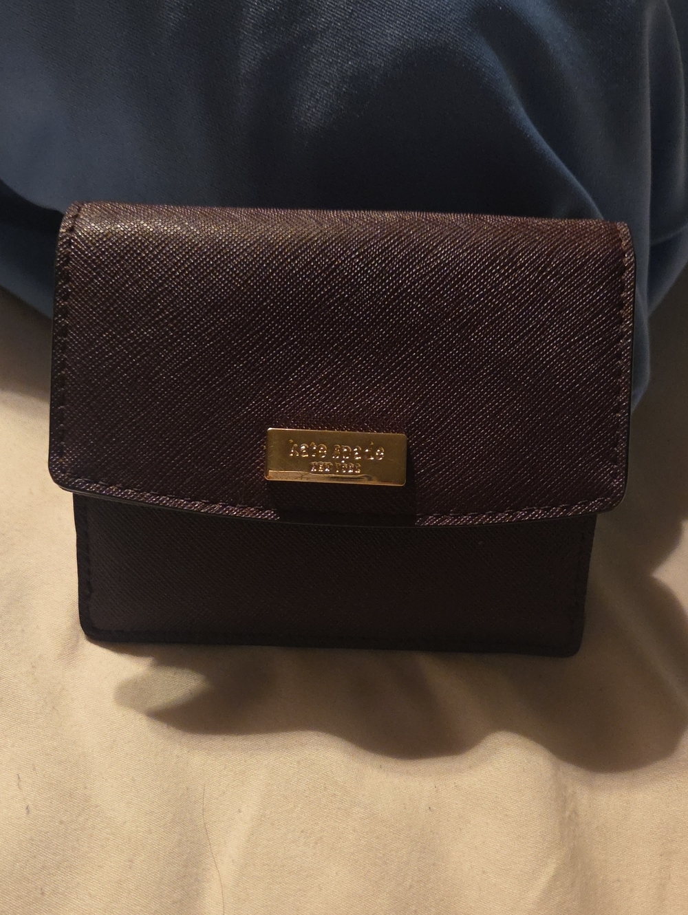 KATE SPADE Wine Red Small Multifunction Wallet ID Slot